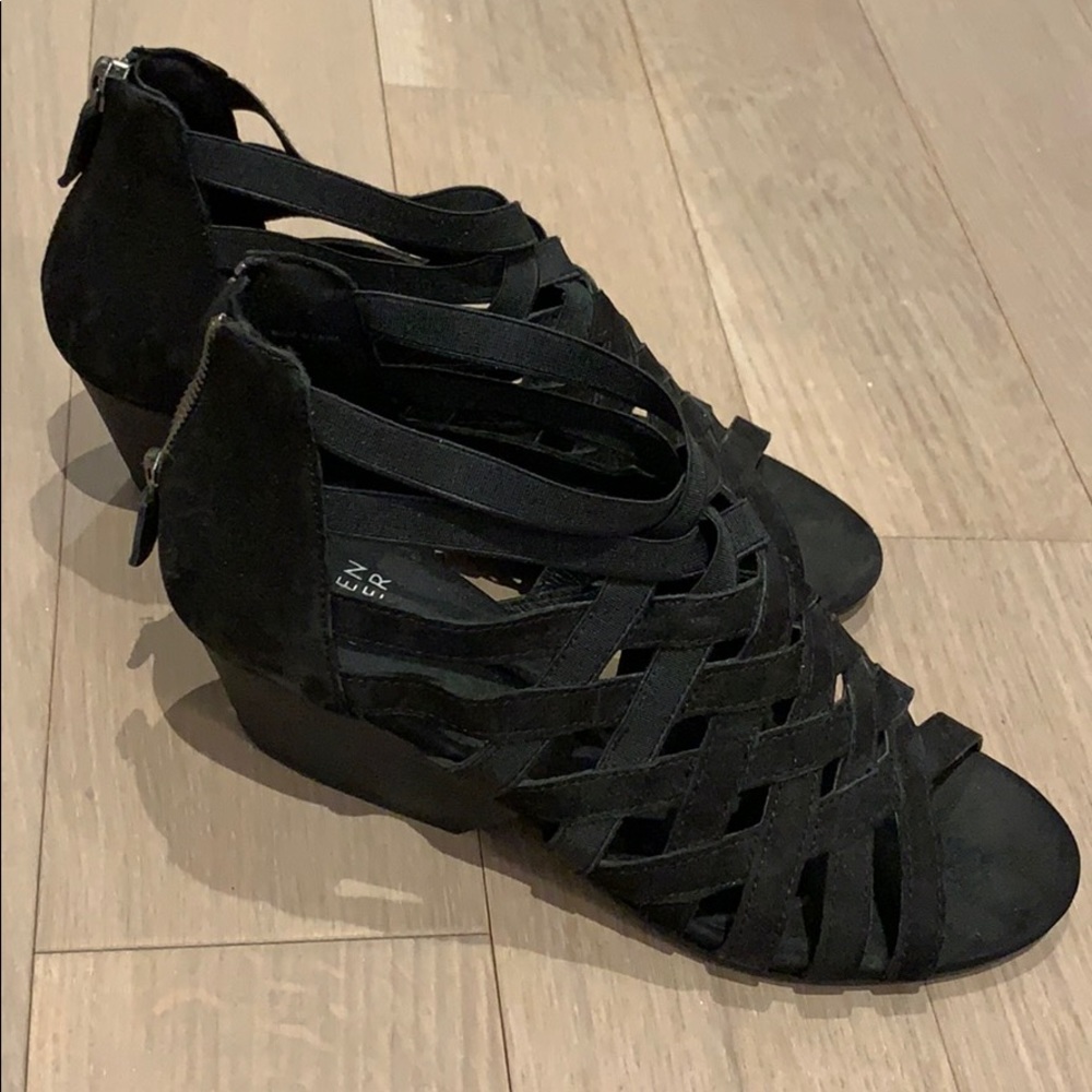 Eileen Fisher black heeled sandals